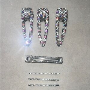 Sparkling Silver and Multicolor Hair Clip Set (Bundle 3)